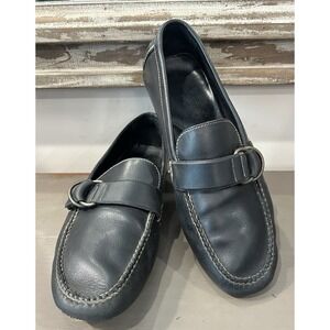 Polo Ralph Lauren Black Leather Driving Loafers Men's US Size 7.5D